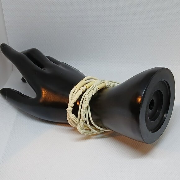 NWOT Set of 4 Cream Adjustable Braided String Bracelets Jewelry Accessories #12 - Picture 5 of 10